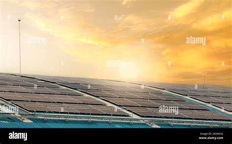 Solar Energy For Factory Or Warehouse Building Solar Panels On The