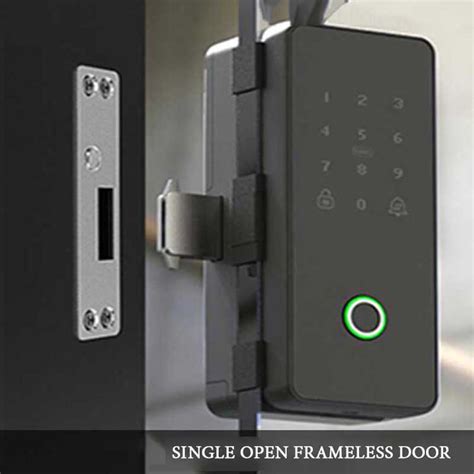 Tuya Wifi App Smart Glass Door Lock Biometric Fingerprint Passcode Lock