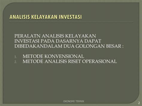 PPT ANALISIS KELAYAKAN INVESTASI PowerPoint Presentation Free