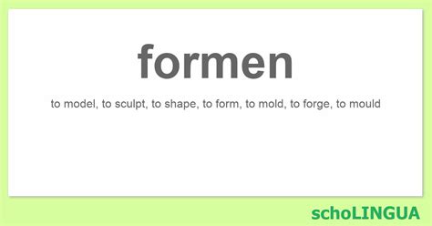 Formen Conjugation Of The Verb Formen SchoLINGUA