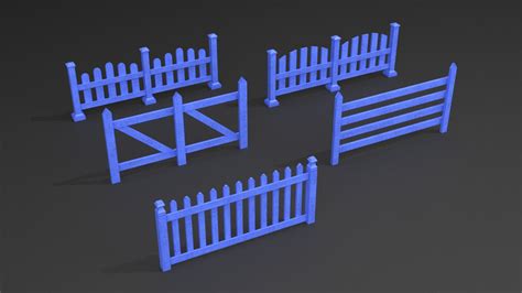 Artstation Pbr Wooden Fence Pack Game Assets