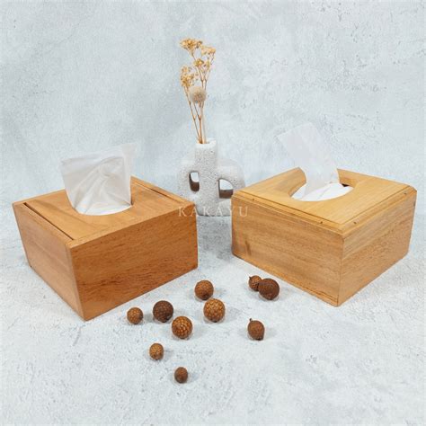 Jual Kotak Tisu 14x14x8cm Box Tisu Kayu Tempat Tisu Kotak Tempat