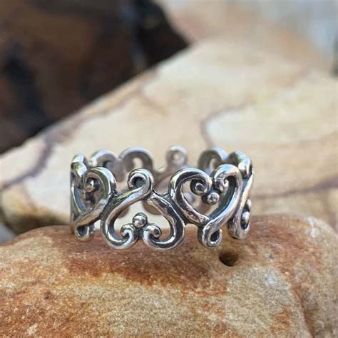 Sterling Silver Open Wraparound Hearts Ring GLE Good Living