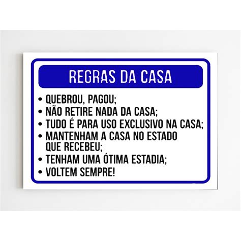 Kit Placas De Aviso Regras Da Casa Quebrou Pagou Mdf No Shoptime