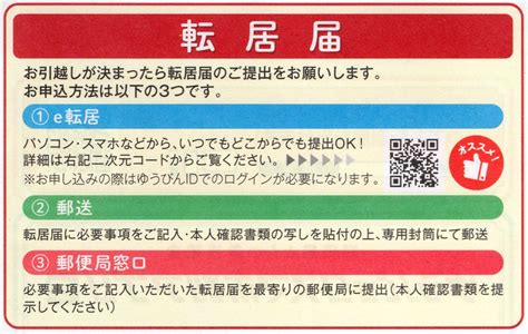 郵便物転送のためには郵便局の転居届（2022年7月から変更）