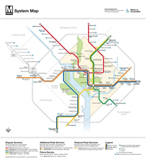 Redesigned Washington DC Metro Subway Map WMATA Unofficial Design