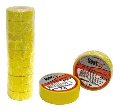 Kit 10 Rolos De Fita Isolante Anti Chama 18mm X 5m Cores Bestfer