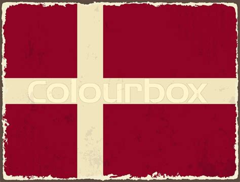 Danish grunge flag. Vector ... | Stock vector | Colourbox