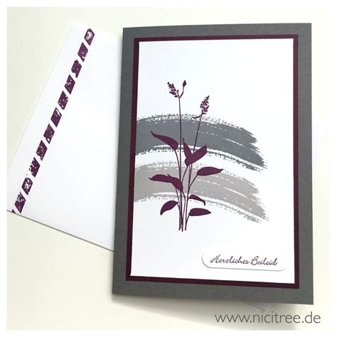 Stampin Up Trauerkarte Sympathie Card Watercolor Wash Welt Der