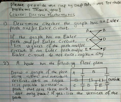 Solved Determine Whether The Graph Has An Euler Path Andor