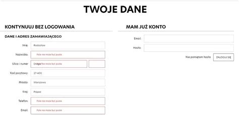 Projektowanie Formularzy Zam Wienia W Sklepie Internetowym