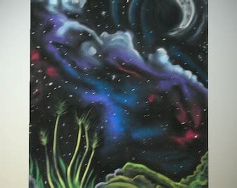 Glowing Sunset In The Cosmos Chalk Pastel Drawing