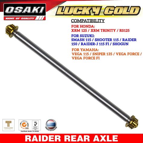 Raider Xrm Rs Wave Rear Axle Osaki Luck Gold Made In Thailand