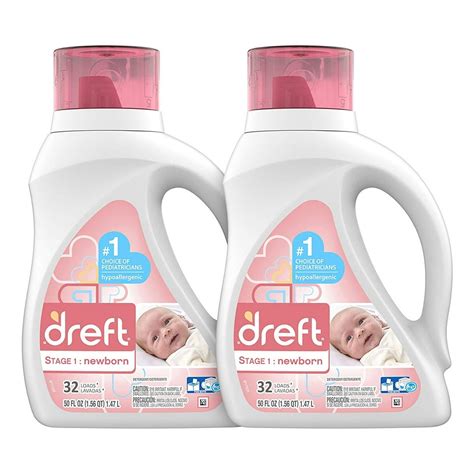 Pack Of 2 Dreft Stage 1 Newborn Hypoallergenic Liquid Baby Laundry