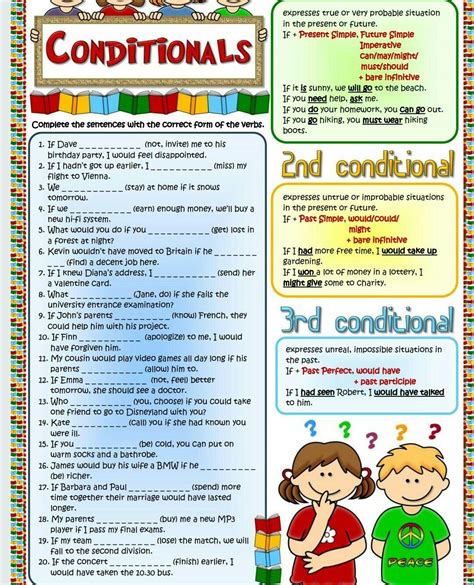 Conditionals Complete The Sentences With The Correct Form Of The Verbs