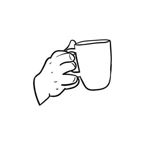 Premium Vector Hand Holding A Cup Of Coffee Icon Line Art Of Hand Holding A Cup Of Coffee