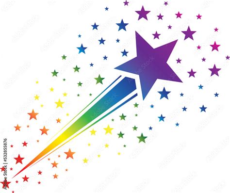 Rainbow Colorful Shooting Star Stock Vector Adobe Stock