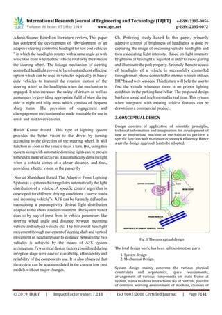 IRJET Design And Fabrication Of Adaptive Headlight System PDF