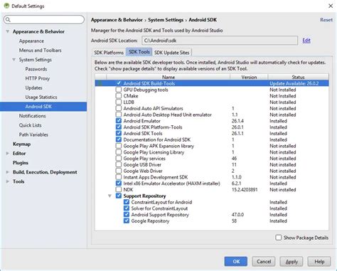 Sdk Manager In Android Studio What To Select