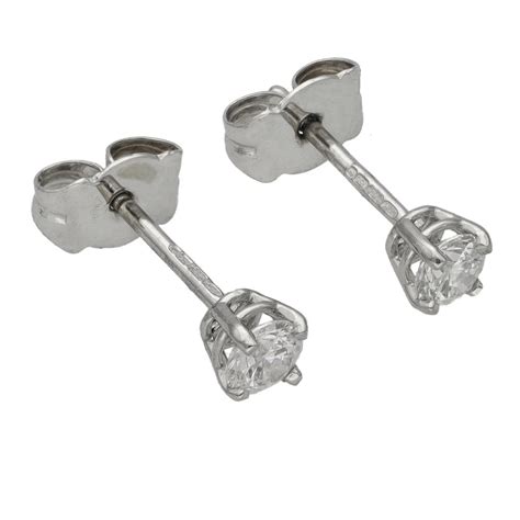 18ct White Gold Diamond Stud Earrings 040ct Miltons Diamonds