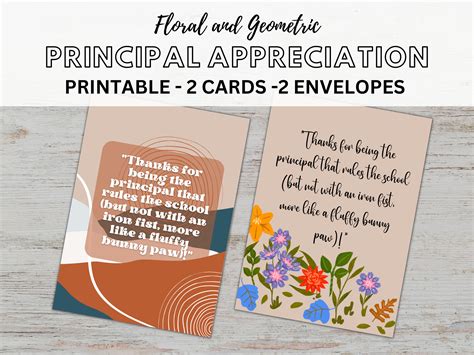 Principal Appreciation Thank You Card For Principal End Of Year Teacher Appreciation Week Card