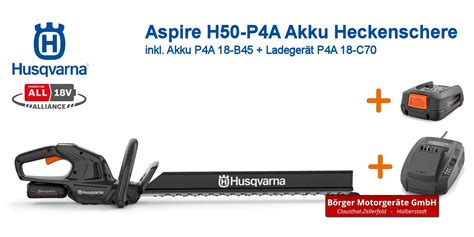 Aspire H50 P4A Akku Heckenschere inkl Akku P4A 18 B45 Ladegerät