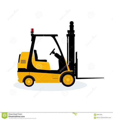 Yellow Vehicle Forklift Stock Vector Illustration Of Loading