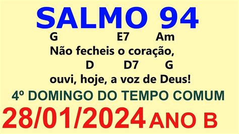 SALMO 94 95 28 01 24 Não fecheis o coração ouvi hoje a voz de Deus