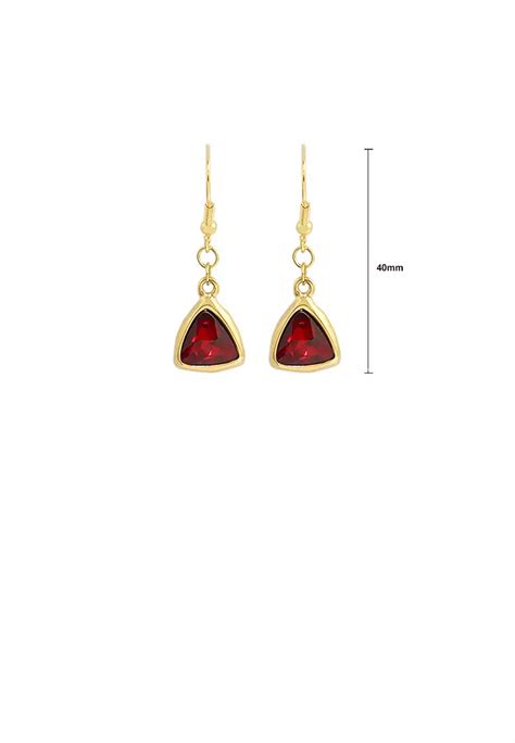 Zafiti Fashion Elegant Plated Gold L Stainless Steel Triangle Red