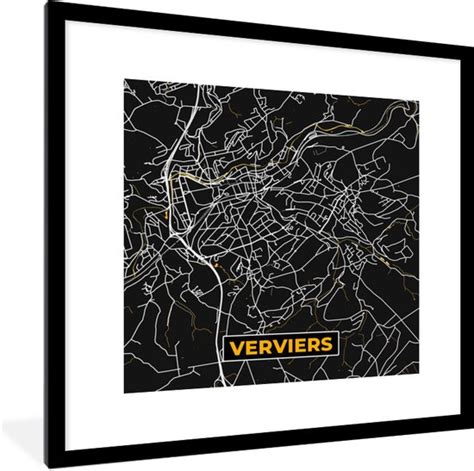 Fotolijst Incl Poster Verviers Stadskaart Goud Plattegrond