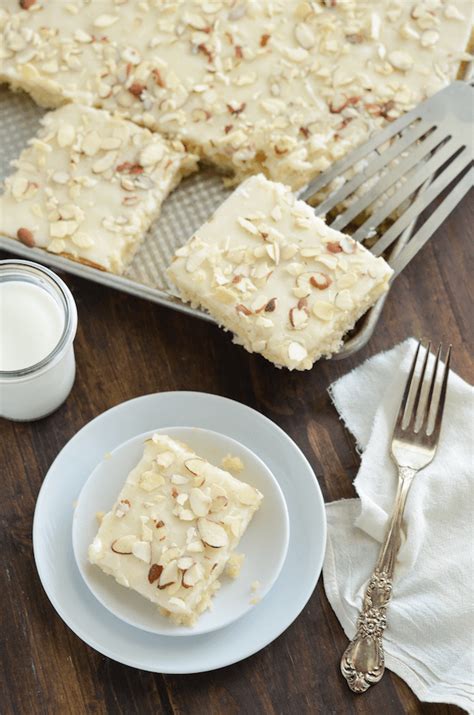 White Texas Almond Sheet Cake The Novice Chef