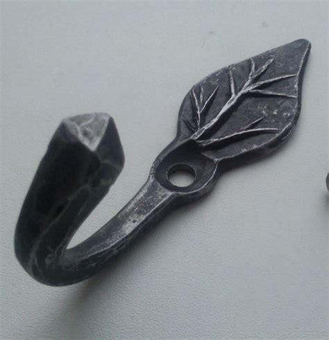 Blacksmith Hand Forged Leaf Style Clothes Wall Hook Etsy