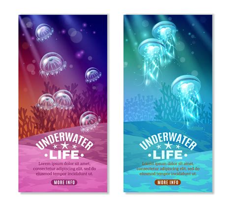 Underwater Colorful Banners Set 470584 Vector Art At Vecteezy