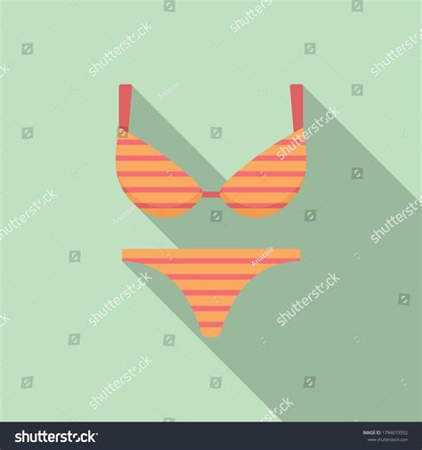 Hot Girl Swimsuit Icon Flat Illustration Stock Vector Royalty Free Shutterstock