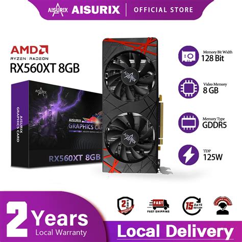 AISURIX RX 560xt Graphics Card 8GB AMD GPU PC Computer Video Card For