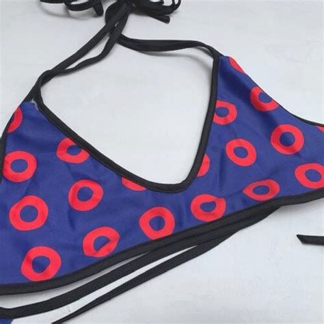 Phish Red Circle Donut Bikini Top Fishman Donut Red Bikini Etsy