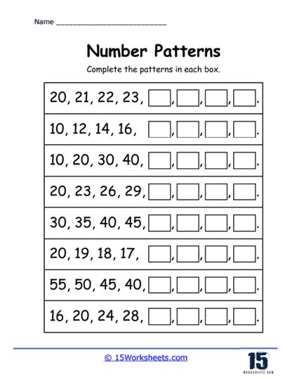 Patterning Worksheets Picture And Number Patterns Worksheets Library