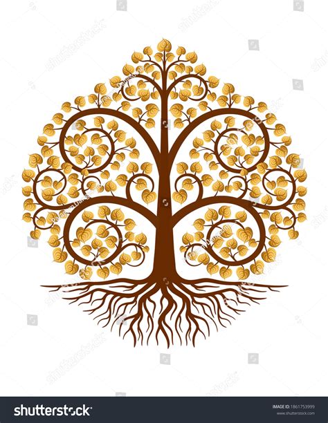 Bodhi Tree Important Tree Buddhismgraphic Vector Stock Vector Royalty