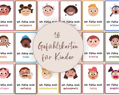 18 Gefühlskarten für Kinder Geschenk für Kinder Kartenset Gefühle