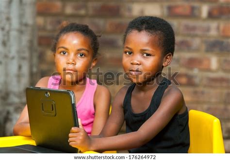 Close Portrait Two African Kids Digital Stock Photo 176264972