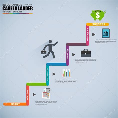 Infographics business career ladder vector design template Stock Vector ...