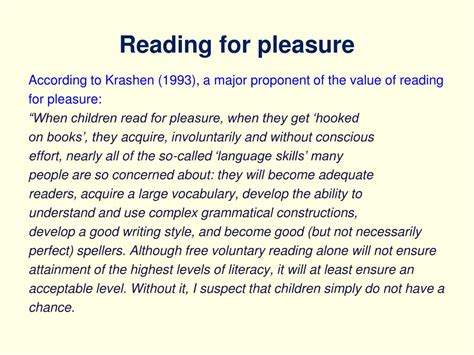 Ppt Promoting Reading For Pleasure Powerpoint Presentation Free