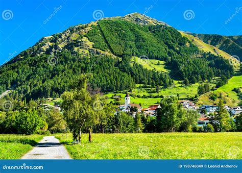 Graun Im Vinschgau or Curon Venosta, a Town on Lake Reschen in South ...