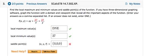 Solved Find The Local Maximum And Minimum Values And Saddle Chegg