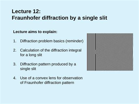 Pdf Lecture 12 Fraunhofer Diffraction By A Single Slitfile