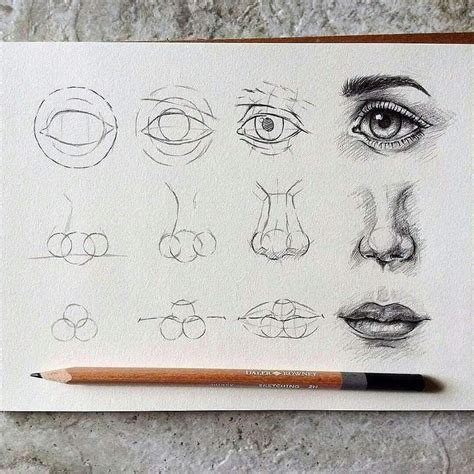 Step By Step Eyes Nose And Lip Drawing Instagram Artwoonz Desenho