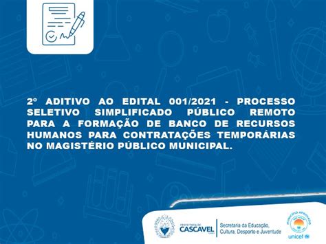 2º ADITIVO AO EDITAL 001 2021 PROCESSO SELETIVO SIMPLIFICADO PÚBLICO