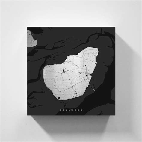 Metal Shield Pellworm Map in Minimalist Design Print on Real - Etsy UK