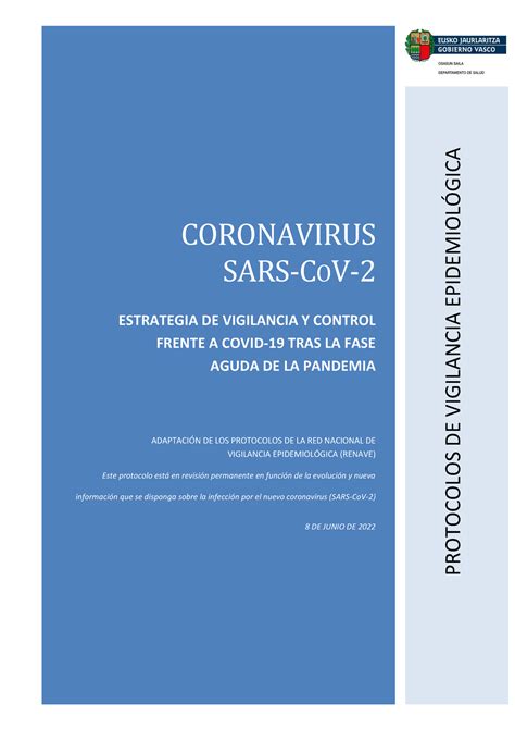 Protocolo Coronavirus Sars Co V Es Protocolos De Vigilancia