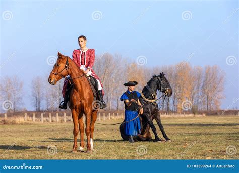 Hungarian Csikos Horseman In Traditional Folk Costume Editorial Stock